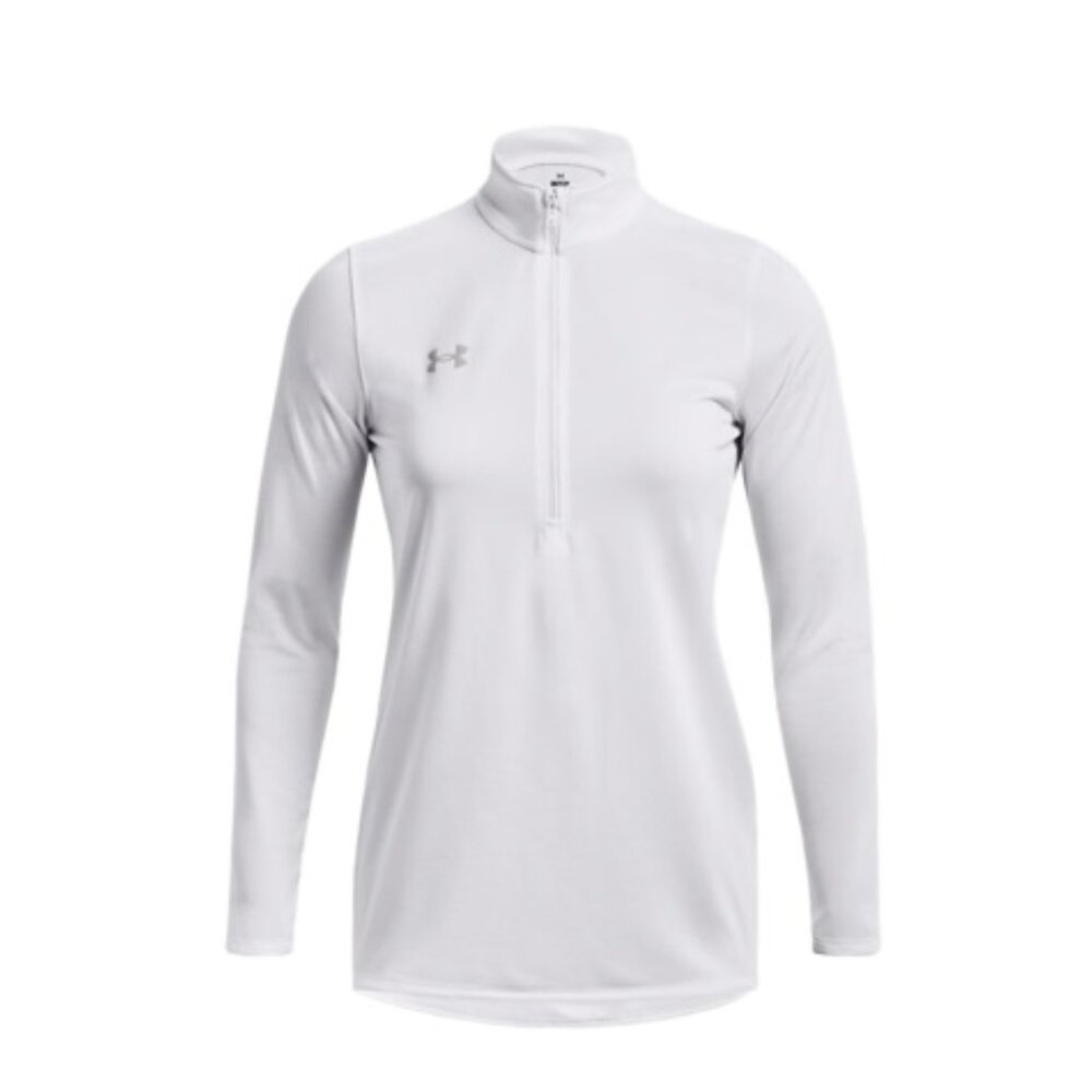 Women's White UA Team Tech 1/4 Zip Pullover